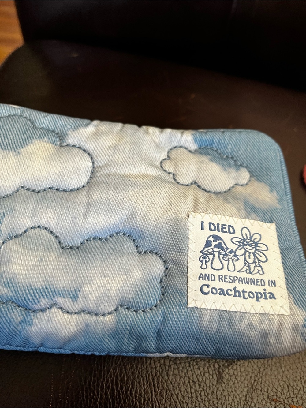 Coachtopia Denim Cosmetic Case With Puffy Clouds - Picture 5 of 13